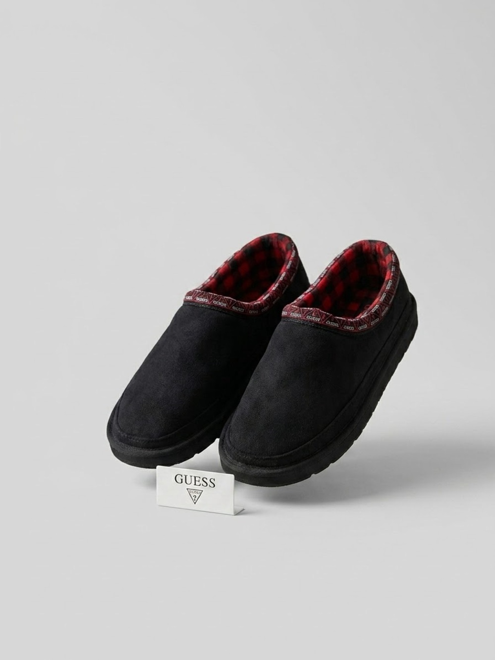 NWT GUESS Men's Black Suede Slippers - Size 9